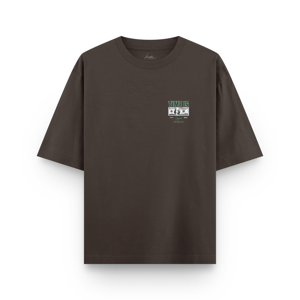 Oversized ''Time Is Money'' Marrom