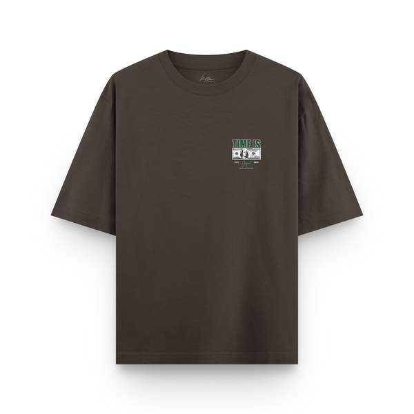 Oversized ''Time Is Money'' Marrom